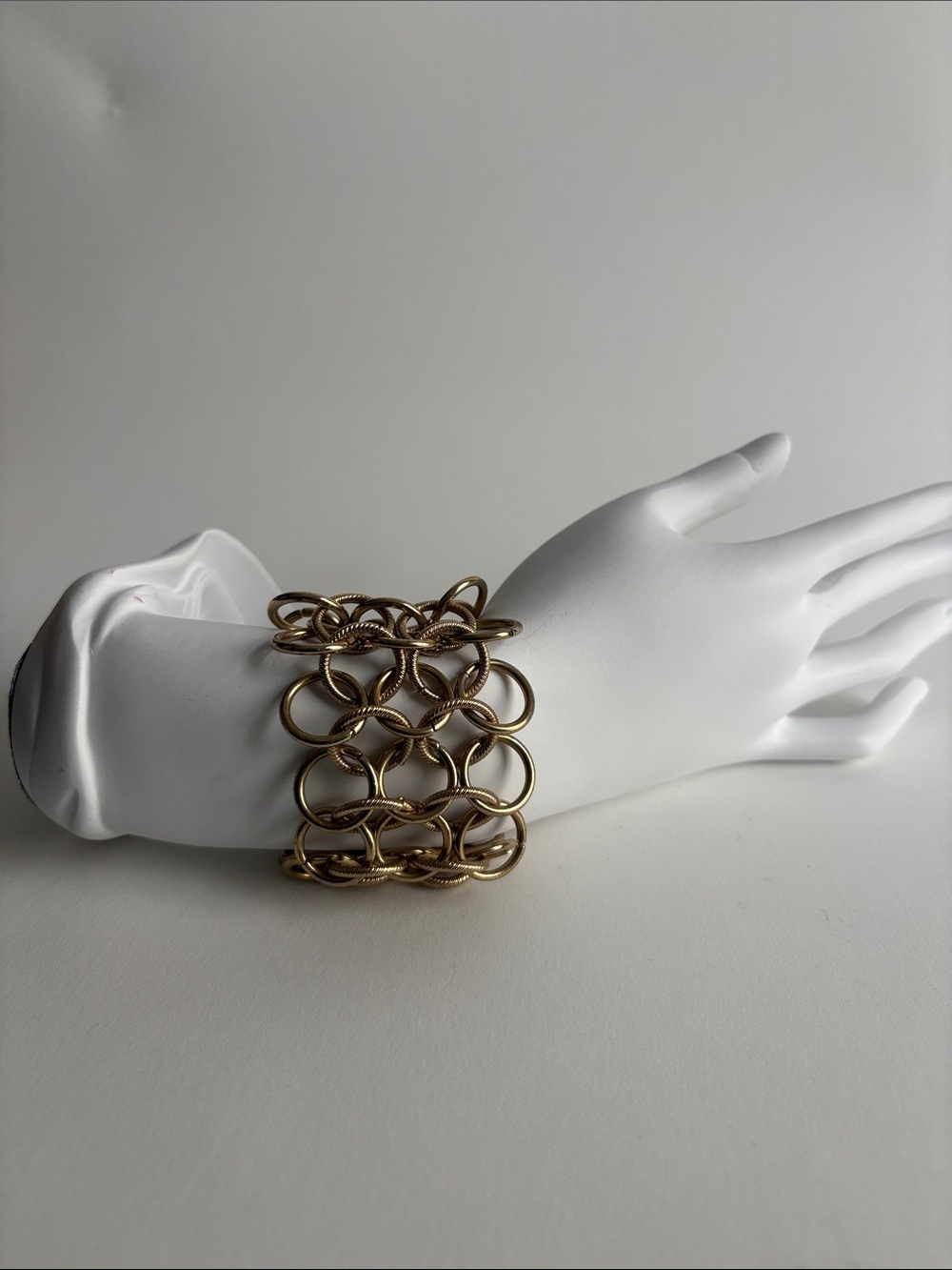 Gold Chain Link Bracelet Bold Interlocking Statement Women Jewelry